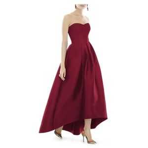 Beautiful Burgundy High Low Dress